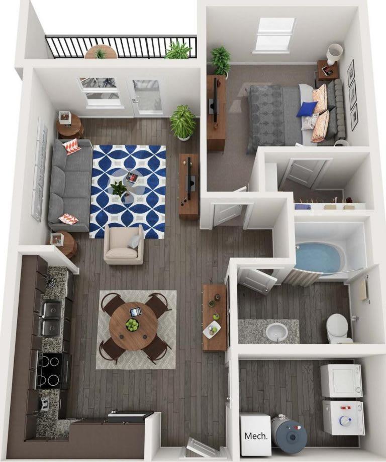 Luxe One Bedroom Apartment With Balcony Gainesville Exterior photo